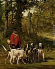 Dogs Canvas Paintings - A Huntmaster with his Dogs
